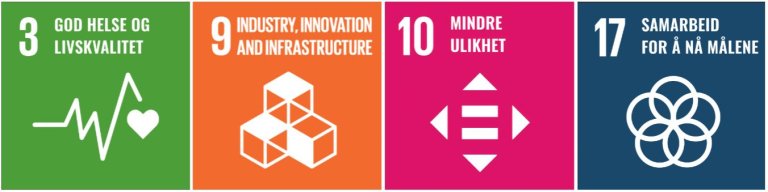 Bilde av de fire aktuelle målene fra FNs bærekraftmål